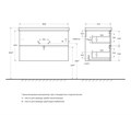 Тумба с раковиной подвесная BelBagno DUE 80 Noce, ручки - Матовый тёмный никель 01721367965