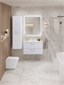 Тумба с раковиной подвесная BelBagno DUE 80 Bianco Lucido, ручки - Хром полированный 0759053964