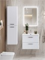 Тумба с раковиной подвесная BelBagno DUE 60 Bianco Lucido, ручки - Матовый атласный никель 16712055
