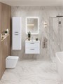 Тумба с раковиной подвесная BelBagno DUE 60 Bianco Lucido, ручки - Матовый атласный никель 16712055