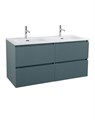 Тумба с раковиной подвесная с четырьмя ящиками BelBagno UNO 120 Голубой Матовый, раковина CZR-8073-120-2 0603925399
