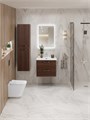 Тумба с раковиной подвесная BelBagno DUE 60 Noce, ручки - Матовый атласный никель 1734593587