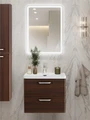 Тумба с раковиной подвесная BelBagno DUE 50 Noce, ручки - Хром полированный 0491723367