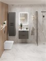 Тумба с раковиной подвесная BelBagno DUE 60 Оружейная сталь, ручки - Матовый атласный никель 796957154