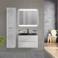 Тумба с раковиной подвесная BelBagno ACQUA 100 Cemento Verona Grigio, раковина чёрная 627040937