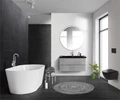 Тумба с раковиной подвесная BelBagno ALBANO 100 Cemento Verona Grigio, раковина чёрная 0395429279