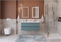 Тумба с четырьмя ящиками и раковиной на две чаши подвесная BelBagno KRAFT 120 Голубой Матовый, раковина BB1200-2-ETL 01078990886