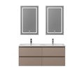Тумба с четырьмя ящиками и раковиной на две чаши подвесная BelBagno KRAFT 120 Бежевый матовый, раковина BB1200-2-ETL 1880198592