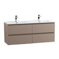 Тумба с четырьмя ящиками и раковиной на две чаши подвесная BelBagno KRAFT 120 Бежевый матовый, раковина BB1200-2-ETL 1880198592