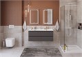 Тумба с четырьмя ящиками и раковиной на две чаши подвесная BelBagno KRAFT 120 Темно-Серый Матовый, раковина BB-8099-120-2 01718387541