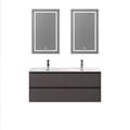 Тумба с четырьмя ящиками и раковиной на две чаши подвесная BelBagno KRAFT 120 Темно-Серый Матовый, раковина BB-8099-120-2 01718387541
