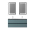 Тумба с четырьмя ящиками и раковиной на две чаши подвесная BelBagno KRAFT 120 Голубой Матовый, раковина BB-8099-120-2 1077554194
