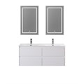 Тумба с четырьмя ящиками и раковиной на две чаши подвесная BelBagno KRAFT 120 Bianco Opaco, раковина BB-8099-120-2 544449044