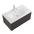 Тумба с раковиной подвесная с одним ящиком BelBagno UNO 80 Темно-Серый Матовый, раковина BB-8099-80 0447789152