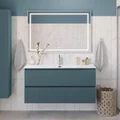 Тумба с раковиной подвесная BelBagno UNO 120 Голубой Матовый, раковина BB-8099-120 01319678807