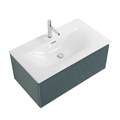 Тумба с раковиной подвесная с одним ящиком BelBagno UNO 80 Голубой Матовый, раковина BB-8099-80 54908240