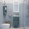 Тумба с раковиной подвесная BelBagno UNO-MINI 40 Голубой Матовый, раковина BB-8099-3-40 01557333951