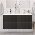 Тумба с раковиной подвесная с четырьмя ящиками BelBagno UNO 120 Темно-Серый Матовый, раковина BB-8099-120-2 1855275530