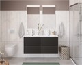 Тумба с раковиной подвесная с четырьмя ящиками BelBagno UNO 120 Темно-Серый Матовый, раковина BB-8099-120-2 1855275530