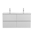 Тумба с раковиной подвесная с четырьмя ящиками BelBagno UNO 120 Bianco Opaco, раковина BB-8099-120-2 875283067