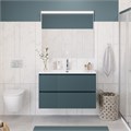 Тумба с раковиной подвесная BelBagno UNO 100 Голубой Матовый, раковина BB-8099-100 831485685
