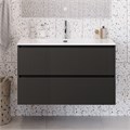 Тумба с раковиной подвесная BelBagno UNO-MINI 100 Темно-Серый Матовый, раковина BB-8099-3-100 02099219026