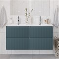 Тумба с раковиной подвесная с четырьмя ящиками BelBagno UNO 120 Голубой Матовый, раковина BB-8099-120-2 307492628