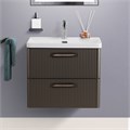 Тумба с раковиной подвесная BelBagno DUE 50 Оружейная сталь ручки - Сатиновый никель 716924462