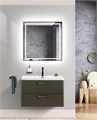 Тумба с раковиной подвесная BelBagno DUE 80 Оружейная сталь, ручки - Сатиновый никель 01788185199