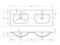 Тумба с раковиной подвесная с четырьмя ящиками BelBagno MARINO-CER-N 120 Rovere Rustico, раковина белая 02082837907
