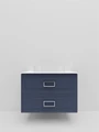Тумба под раковину LA FENICE Cubo Blu Grigio TWIN, FNC-01-CUB-BG-100-2, синяя 100 FNC-01-CUB-BG-100-2