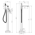 Римини - Смеситель для ванной напольный, серый графит AZ-K3110GR AZ-K3110GR