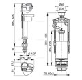 SA2000S 1/2" CHROM Выпускной комплект со стоп кнопкой (одинарной), с нижней пласт. подводкой) SA2000S 1/2" CHROM