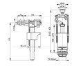 SA2000 1/2" CHROM Выпускной комплект с боковой подводкой (пластик), со стоп кнопкой (одинарной) SA2000 1/2" CHROM
