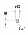 Выпуск для раковины без перелива Duravit, хром (50241000) 50241000