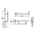 S6360AC CONTOUR 21 Складной шарнирный опорный поручень 80 см, тип G4, для монтажа около унитаза, белый цвет. Скрытый монтаж. Без крепежа S6360AC