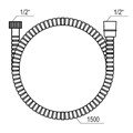Шланг для душа 1,5 м. упаковка пакет AZ-SW-1,5-PC AZ-SW-1,5-PC
