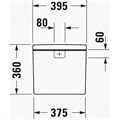 D-NEO Бачок для унитаза, 6/3 L, подвод воды слева 3/8" пластик, кнопка хром 0944100005