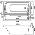 МОНАКО ванна акриловая прямоугольная 150х70 белая 1.WH11.1.976