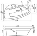 МАЙОРКА XL ванна акриловая асимметричная 160х95 левосторонняя белая 1.WH11.1.991