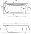 ТЕНЕРИФЕ ванна акриловая прямоугольная 170х70 белая 1.WH30.2.207