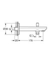 Набор GROHE Tempesta: верх душ 250 с душ кроншт 380 мм (26668000), смесит BauEdge (29079001), набор с руч душем, излив для ванны 170 мм, хром 1000190