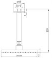 квадратный TIERA верхний душ 200x200мм матовый черный 102145032C1EX