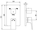 102167305C1EX-K + 102166301C1EX TIERA смеситель для ванны 3 режима(внешняя часть) матовый черный + скрытая часть 3 режима 102167305C1EX-K+102166301C1EX