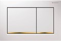 115.080.KK.1 Смывная клавиша Geberit Omega30, двойной смыв: белые, позолота 115.080.KK.1