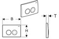 Смывная клавиша Geberit Delta25, для двойного смыва: Глянцевый хром 115.125.21.5