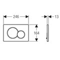115.770.JQ.5 Sigma01 Смывная клавиша, двойной смыв: Матовый хром, лакированный, с легкоочищаемой поверхностью 115.770.JQ.5