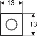 HyTroniс, руч.пневмопривод "Sigma10" для писсуара, рамка,кнопка бел./обод кнопки хром 116.015.KJ.1