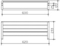 ELEGANCE Полка для полотенец 620мм, хром 11675010000
