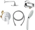 124440 Eurosmart  Комплект для душа с душевым гарнитуром и верхним душем Euphoria Cosmopolitan 180, хром 124440